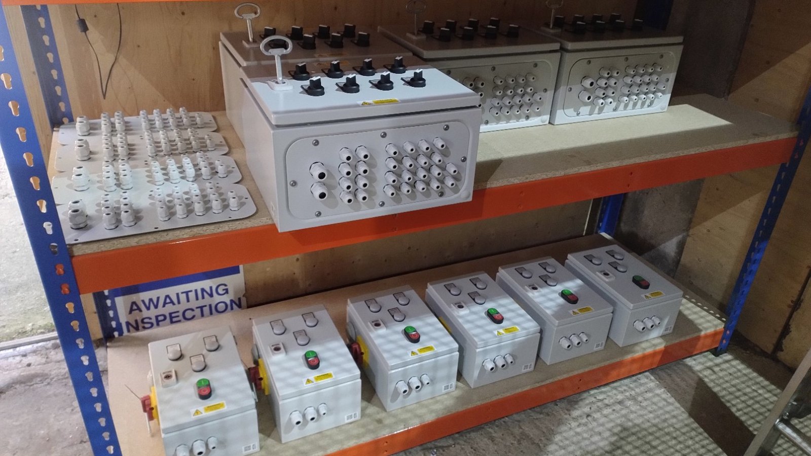 Local control station panels awaiting inspection
